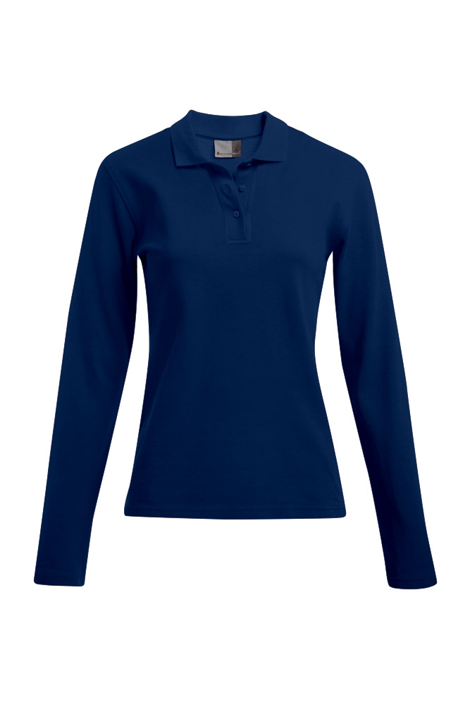Heavy Langarm-Poloshirt Plus Size Frauen